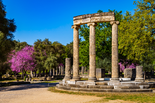 Ruinen der antiken Olympia in Griechenland